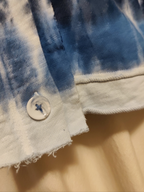 APNY Raw Edge Indigo Tie-dye French Terry Jacket, Size L - Picture 6 of 14